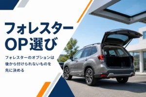 フォレスターのサンルーフとリヤゲートを写した外観