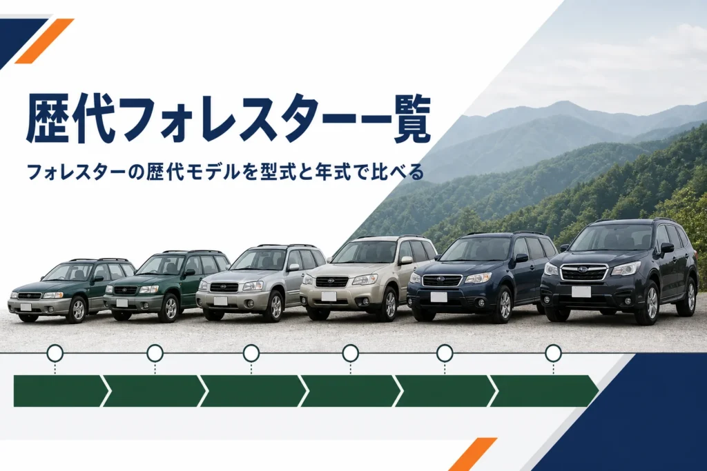 フォレスターの歴代モデルを型式と年式で解説する記事のアイキャッチ
