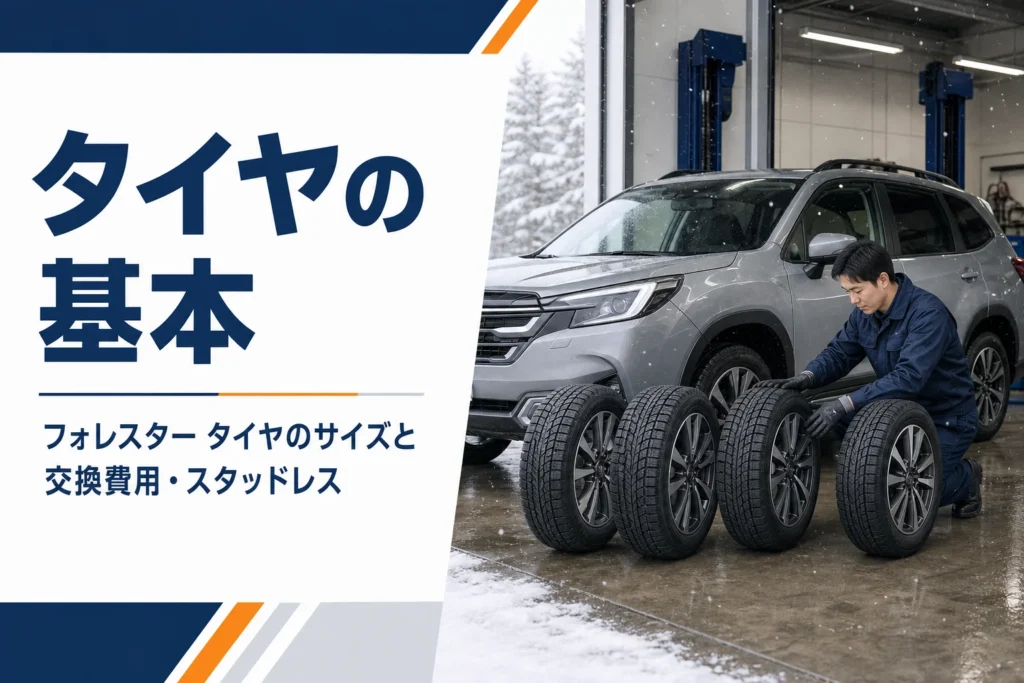 フォレスターのタイヤサイズと交換費用を解説するアイキャッチ