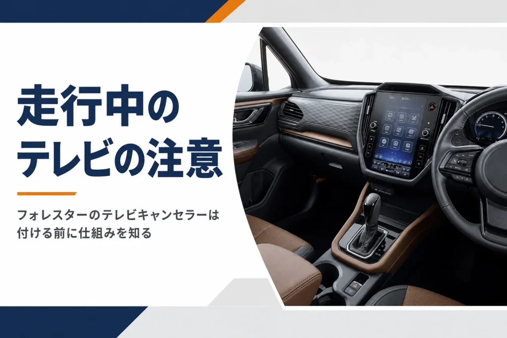 フォレスターのテレビキャンセラーと走行中の映像の注意を解説する記事のアイキャッチ