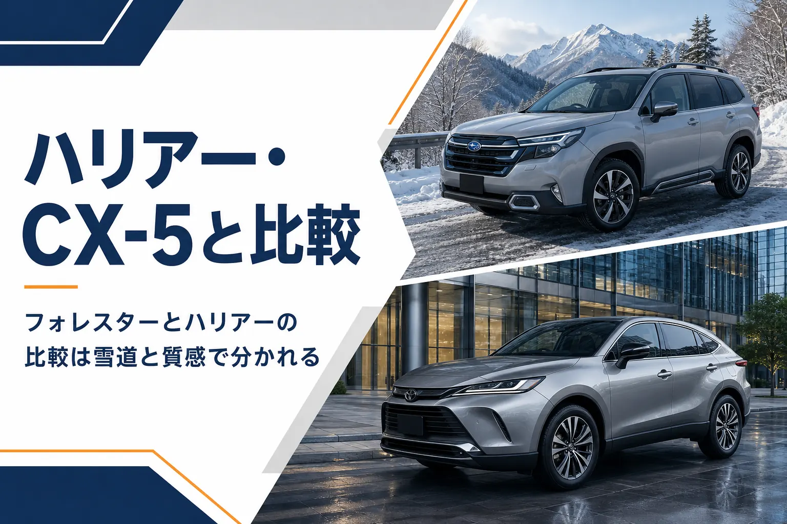 フォレスターとハリアー・CX-5の違いを解説する記事のアイキャッチ