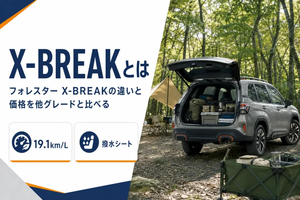 フォレスター X-BREAKの特徴と他グレードとの違いを解説する記事のアイキャッチ