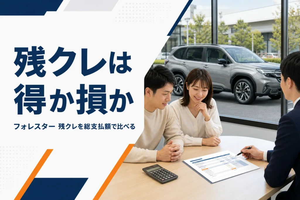 見積書と電卓を前にフォレスターの支払い方法を考えるイメージ